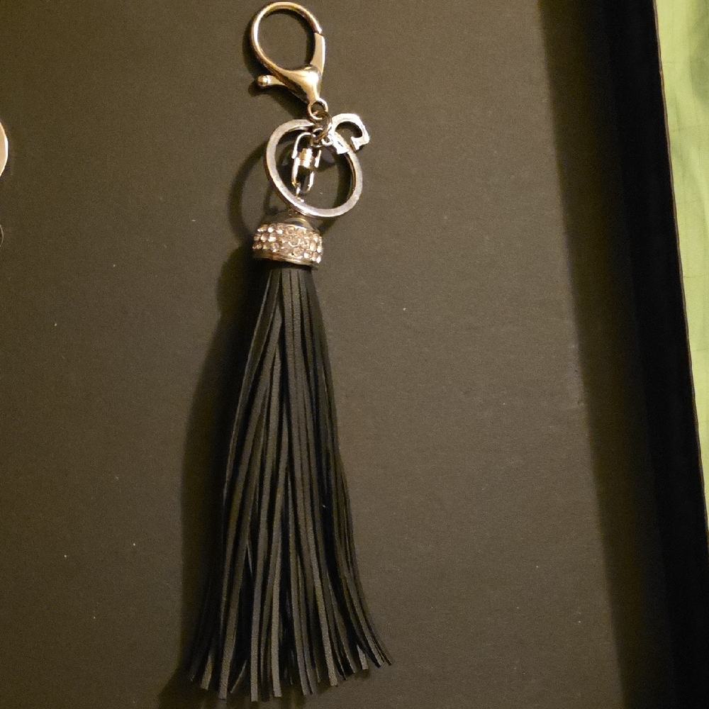 Guess Black Tassel Keychain